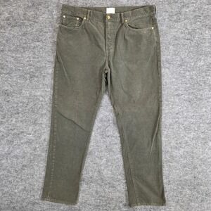 Sid Mashburn Pants Mens 40X31 Dark Olive Green Fine Wale Corduroy 5-Pocket Pants